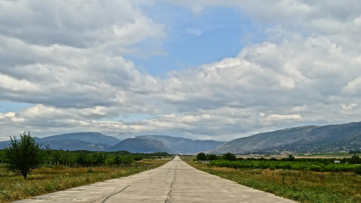 The runway area of Mostar Airport