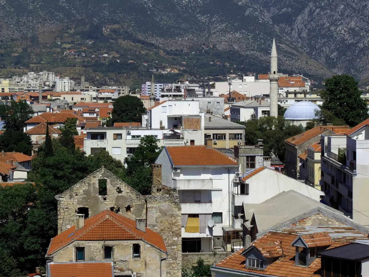 Mostar seen from the Koski Mehmed Pasha Mosque