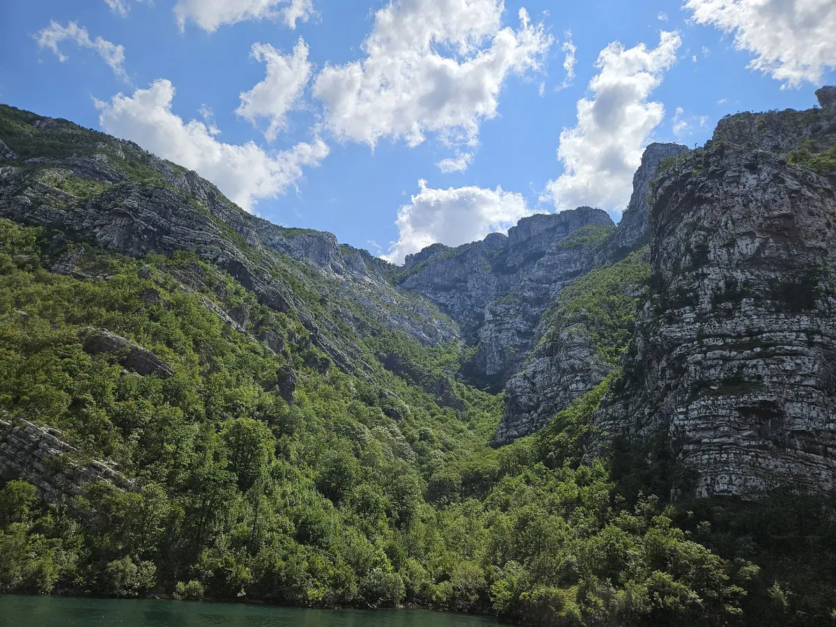 Steep mountains along the Neretva canyon