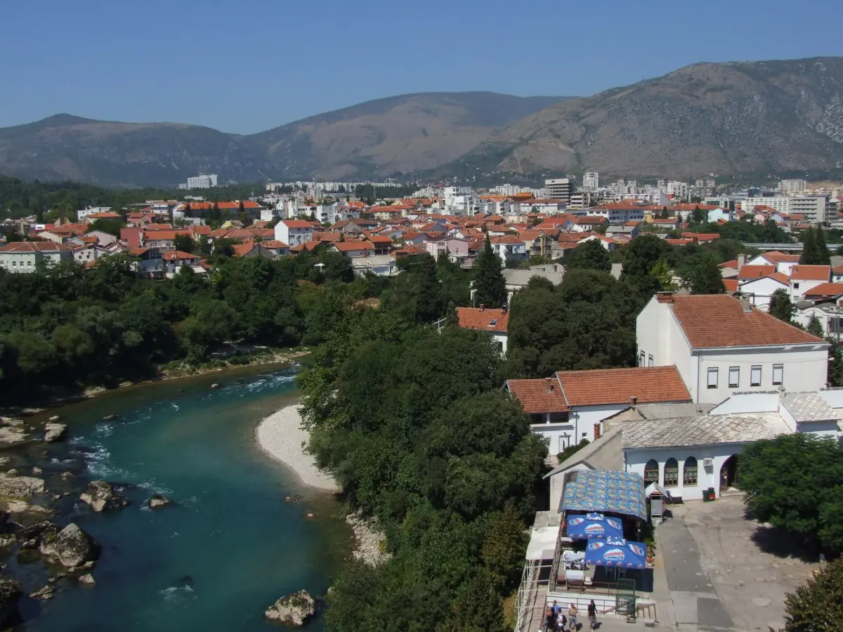 The Neretva flowing through Mostar