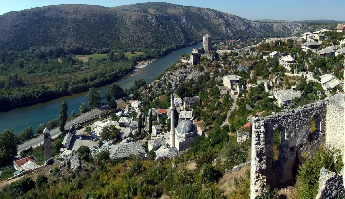 Počitelj on its hillside above the Neretva