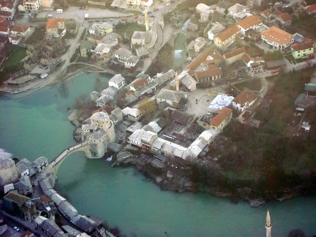 Stari Most and the old town from the air